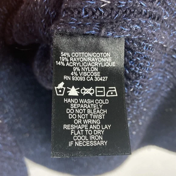 NIC+ZOE Blue Marled Turtleneck Sweater S - Picture 6 of 7